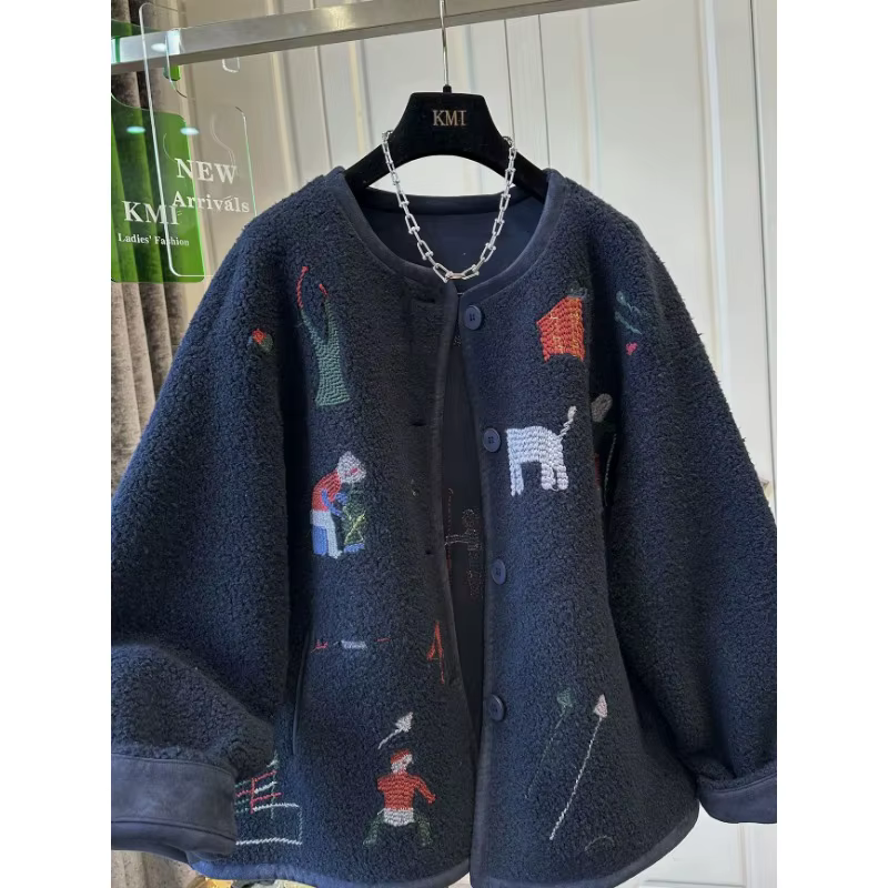 Manteau en laine d'agneau pour femme
