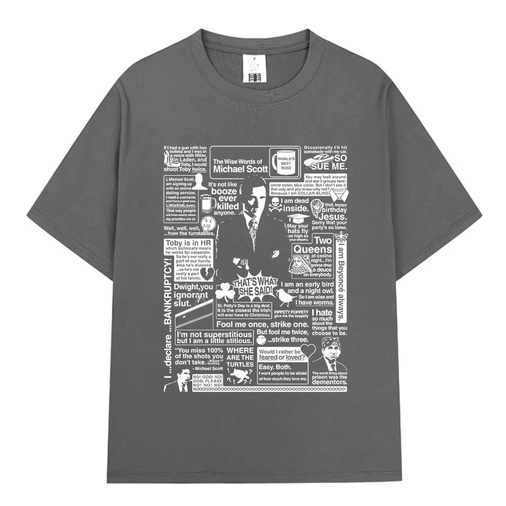 Les mots sages de Michael Scott hommage le bureau T-shirt série TV Dwight Schrute Jim Halpert T-Shirts surdimensionnés à manches courtes