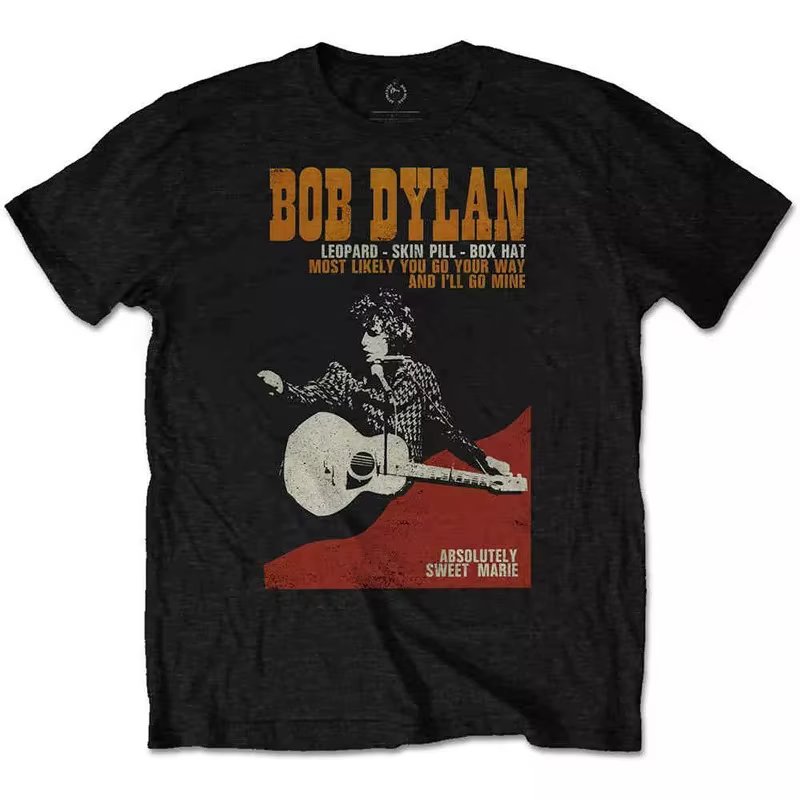 T-shirts classiques imprimés Bob Dylan pour hommes et femmes