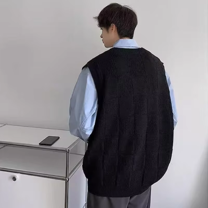 Chandails tricotés sans manches pour hommes