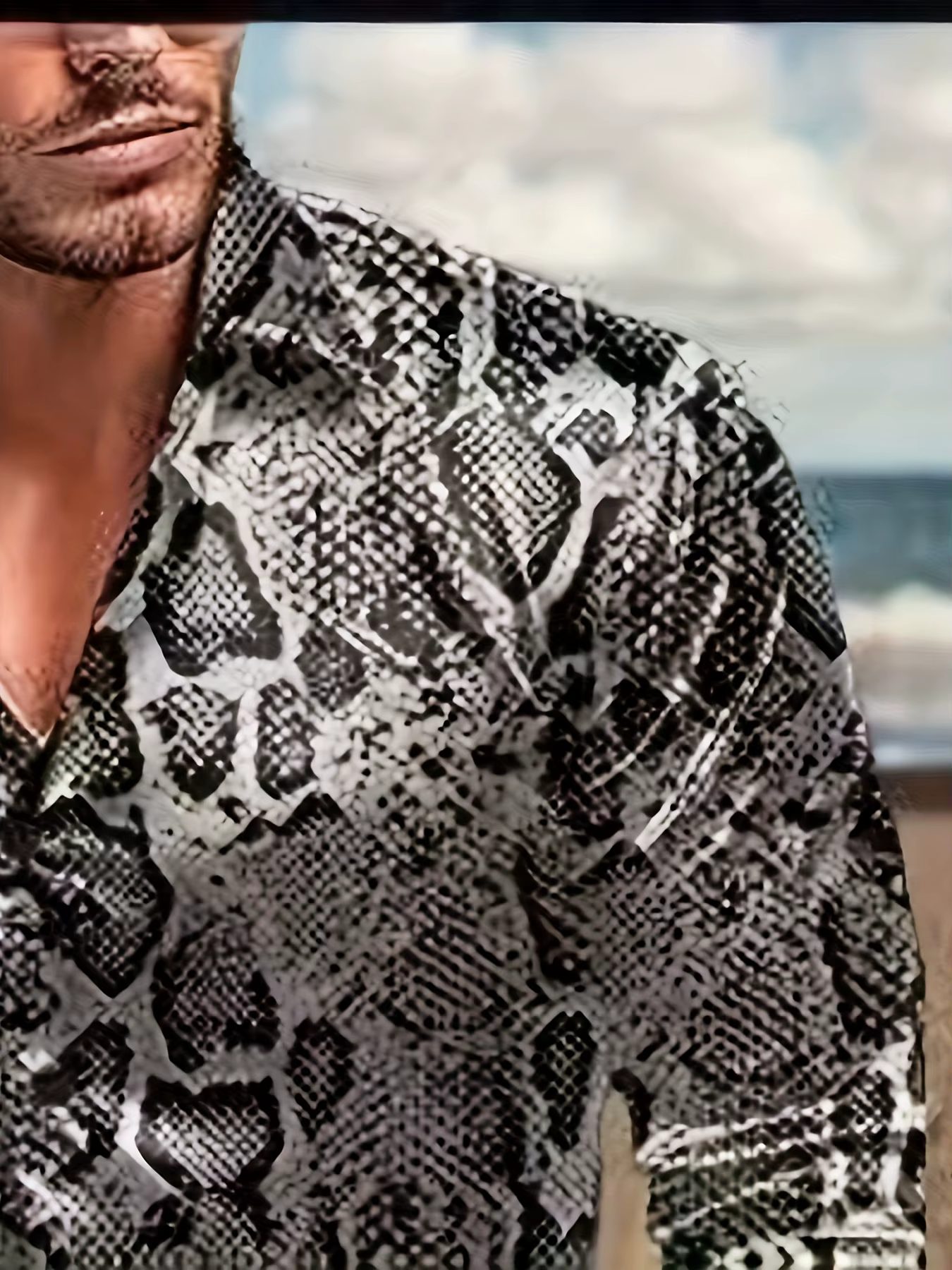 Chemise à manches longues imprimé léopard pour hommes