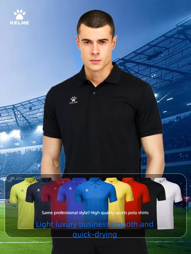 Kelme Polo hommes été séchage rapide à manches courtes T-shirt Club formation Football uniformes chemise de Culture personnalisé