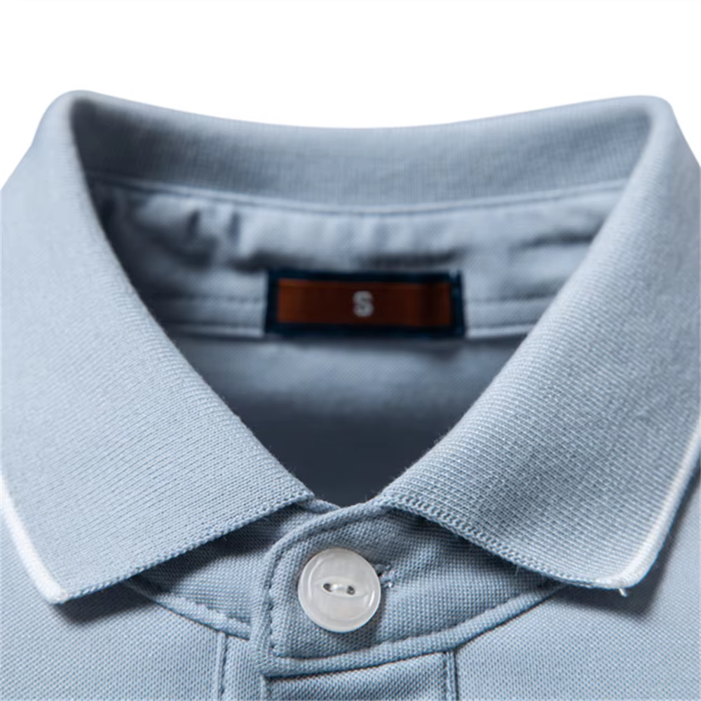 AIOPESON T-shirt polo en Tencel pour homme