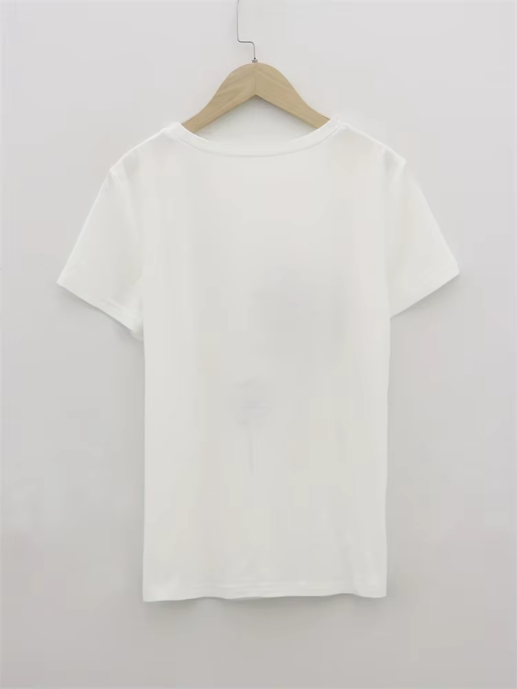T-shirt rose pastel pour femme - Motif graphique