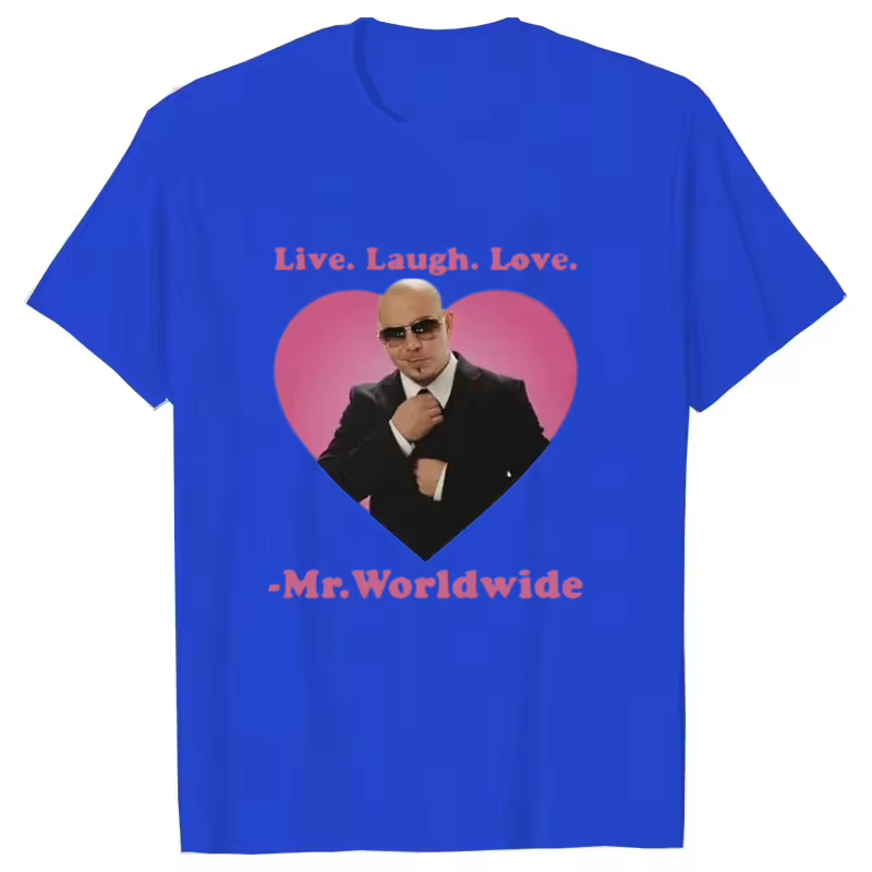 Live Laugh Love M. Worldwide Pitbull T-shirt graphique femmes hommes Hip Hop rétro mode