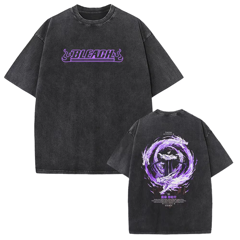 BLEACH Aizen Sousuke T-shirt graphique pour hommes femmes vêtements Vintage lavé surdimensionné
