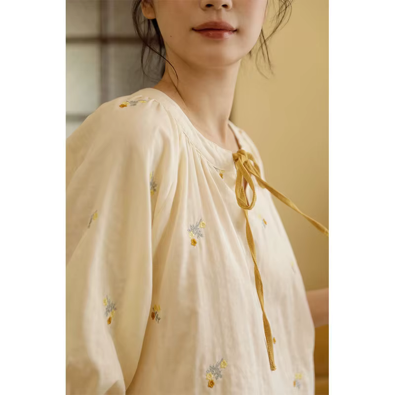 Haut en gaze de coton pour femme
