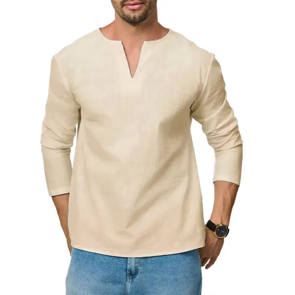 T-shirt en coton et lin pour hommes
