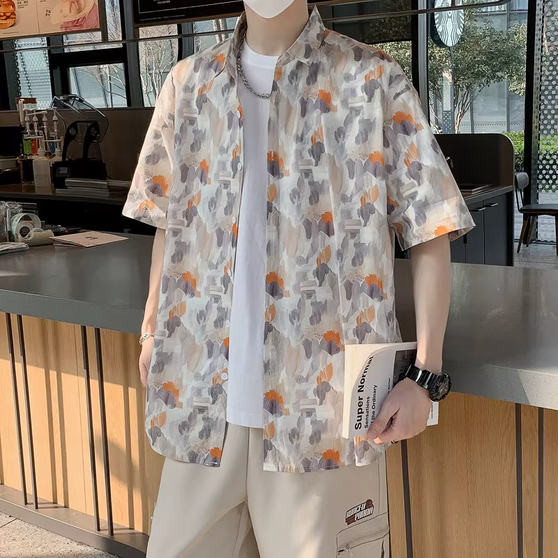 2025 Chemise décontractée à manches courtes pour hommes à la mode – Coupe légère et respirante pour l'été