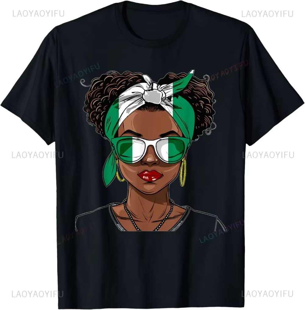 Tenue drapeau du Nigeria pour femme, uniforme Souvenirs, T-Shirt nigérian d'été pour homme, col rond, manches courtes, unisexe, hauts amples en coton