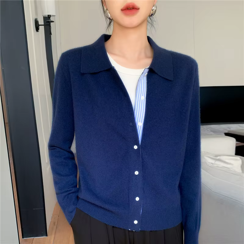 Cardigan à col Polo pour femme