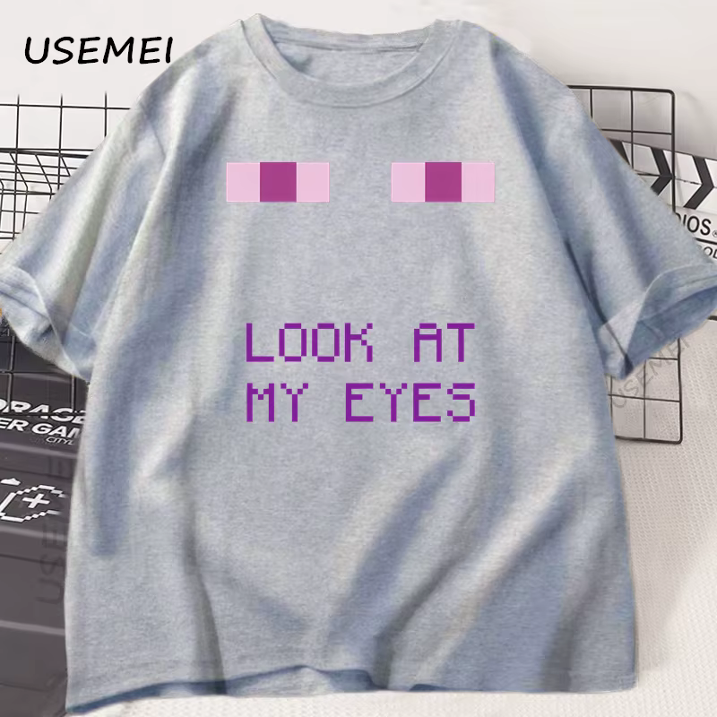 Enderman Eyes jeu T-shirts conception drôle coton à manches courtes t-shirt décontracté col rond ample graphique