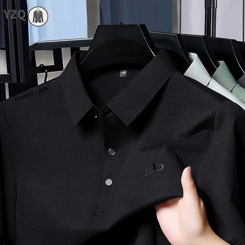 Polo décontracté pour homme automne avec logo imprimé