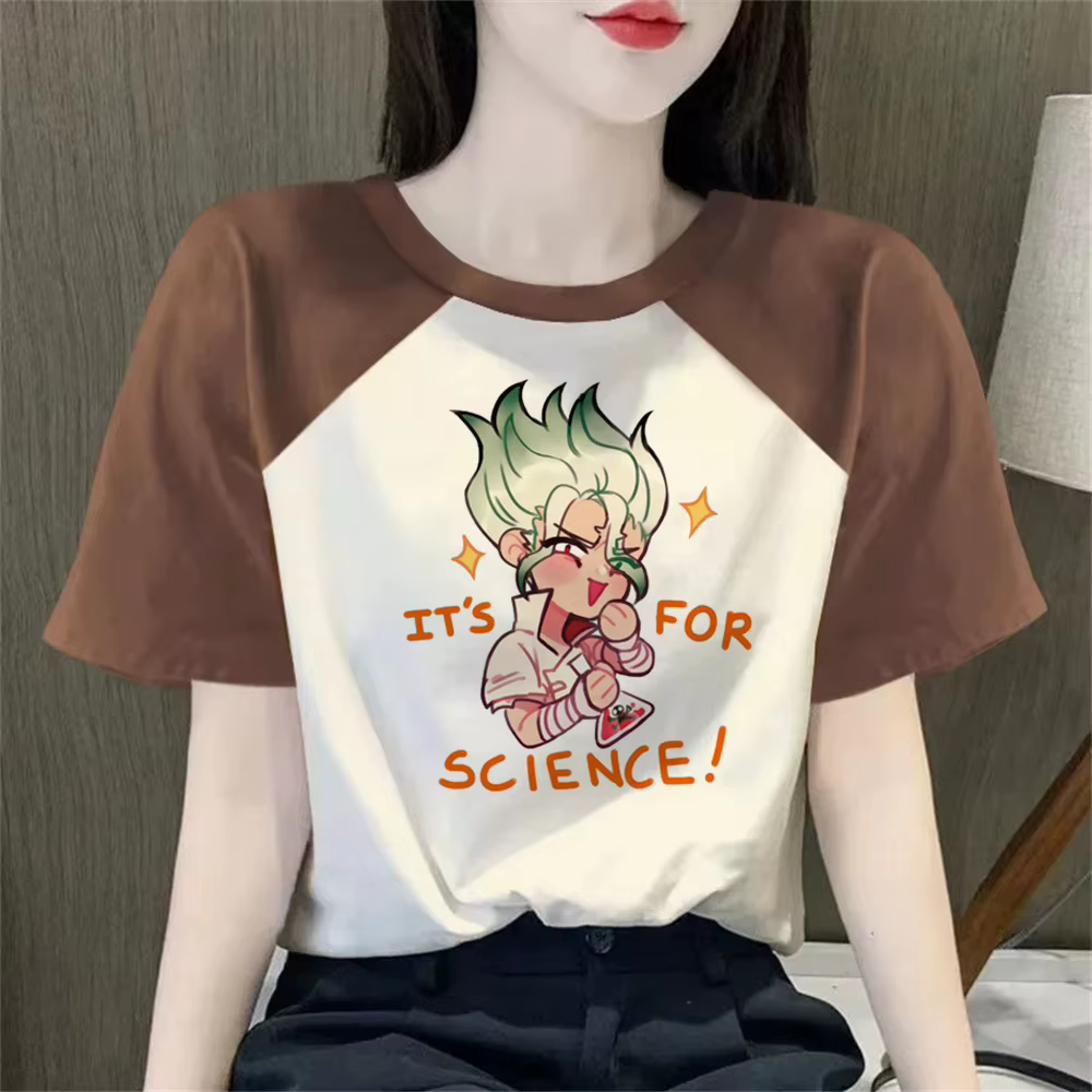 Dr Stone t-shirt adolescent gothique années 2000 confortable graphique Pop Culture 80s chemise streetwear Pastel classique anime esthétique Vintage