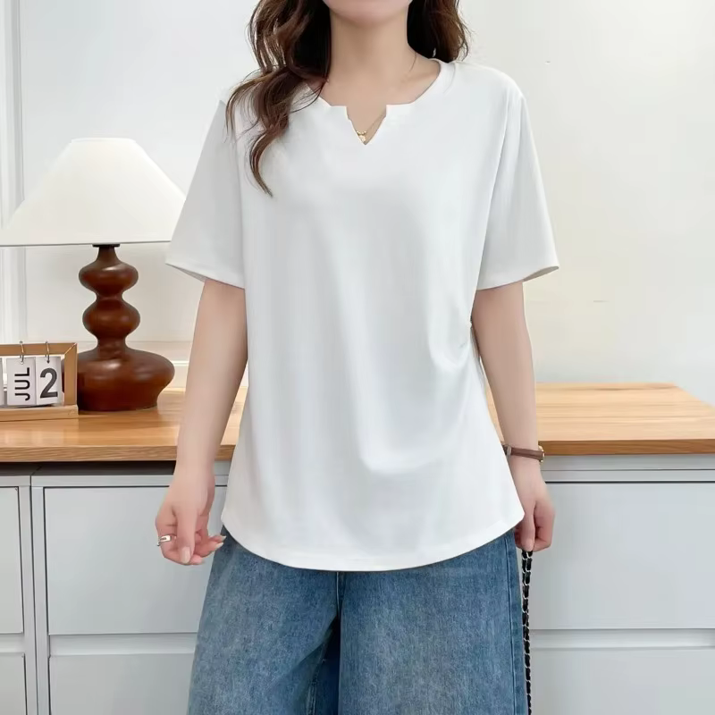 T-shirt femme à col en V