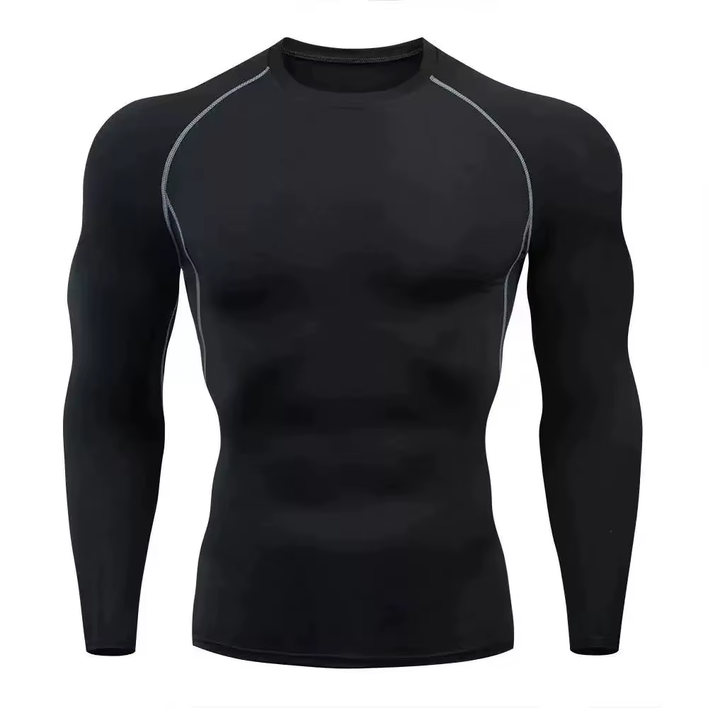 T-shirt unisexe de sport fitness couleur unie noir coupe ample rétro personnalisable à manches courtes/ajustées/longues/à capuche – Personnalisation disponible