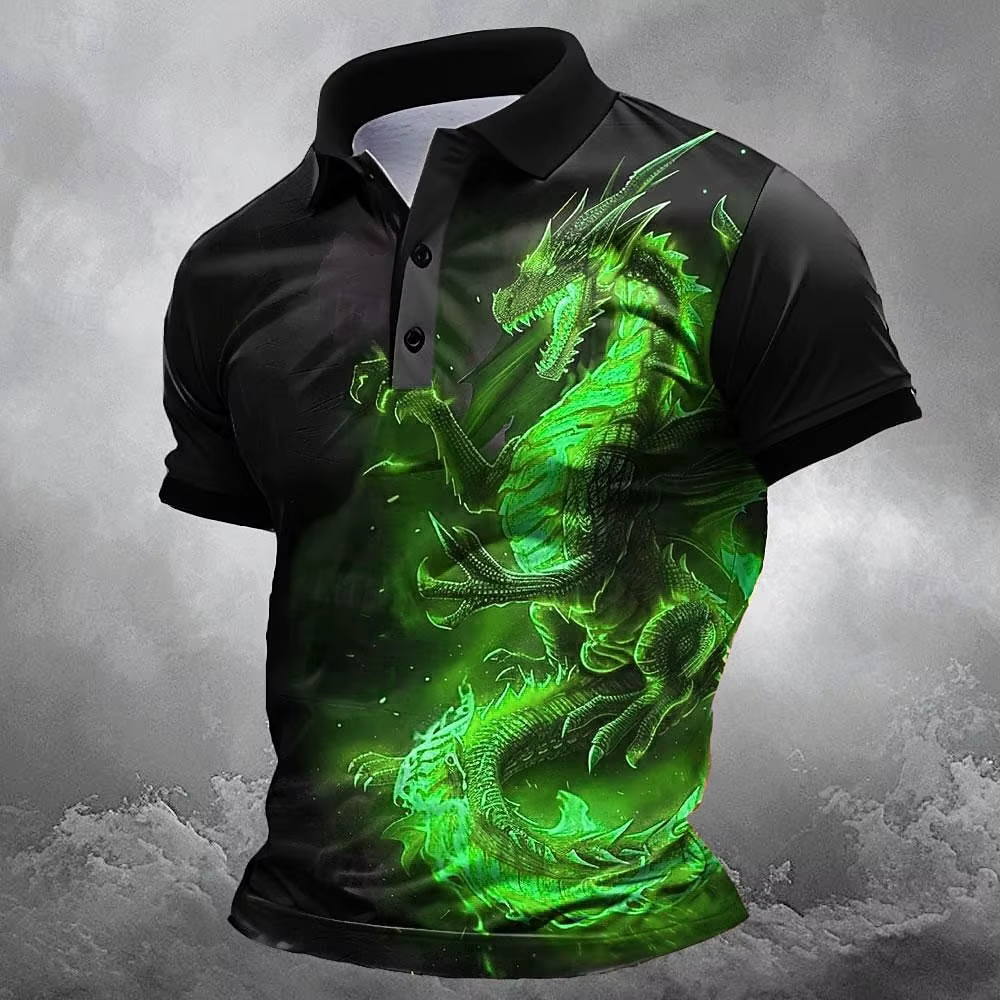 Nouveaux polos pour hommes à motif dragon