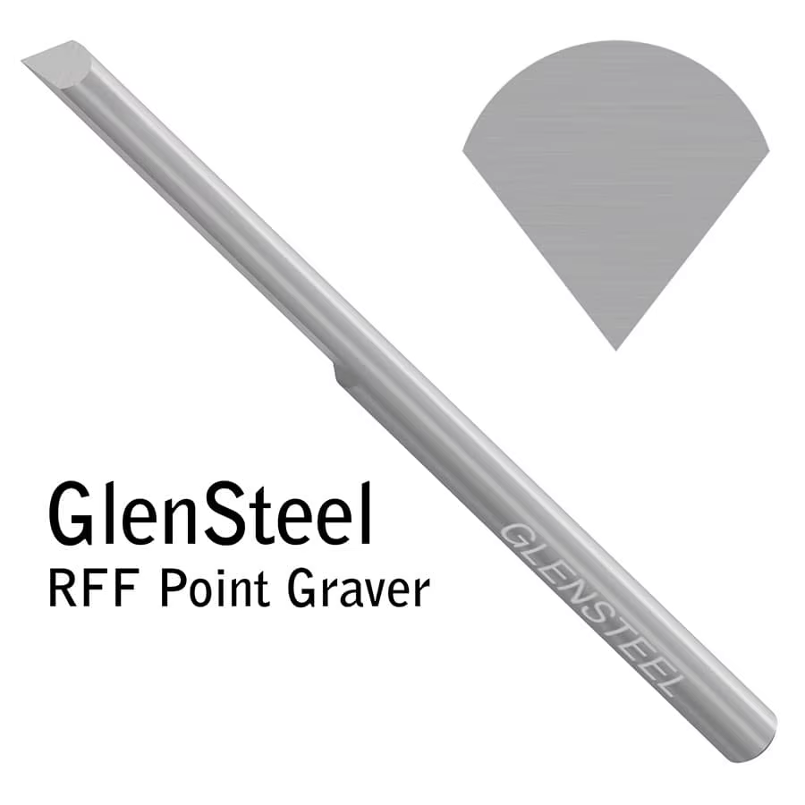 Graveur à pointe GRS GlenSteel RFF 30 ° -120 °   Outil de gravure en pointe en V pour le sertissage de pierres et les coupes profondes, HSS sans cobalt, tige QC de 1/8 pouce
