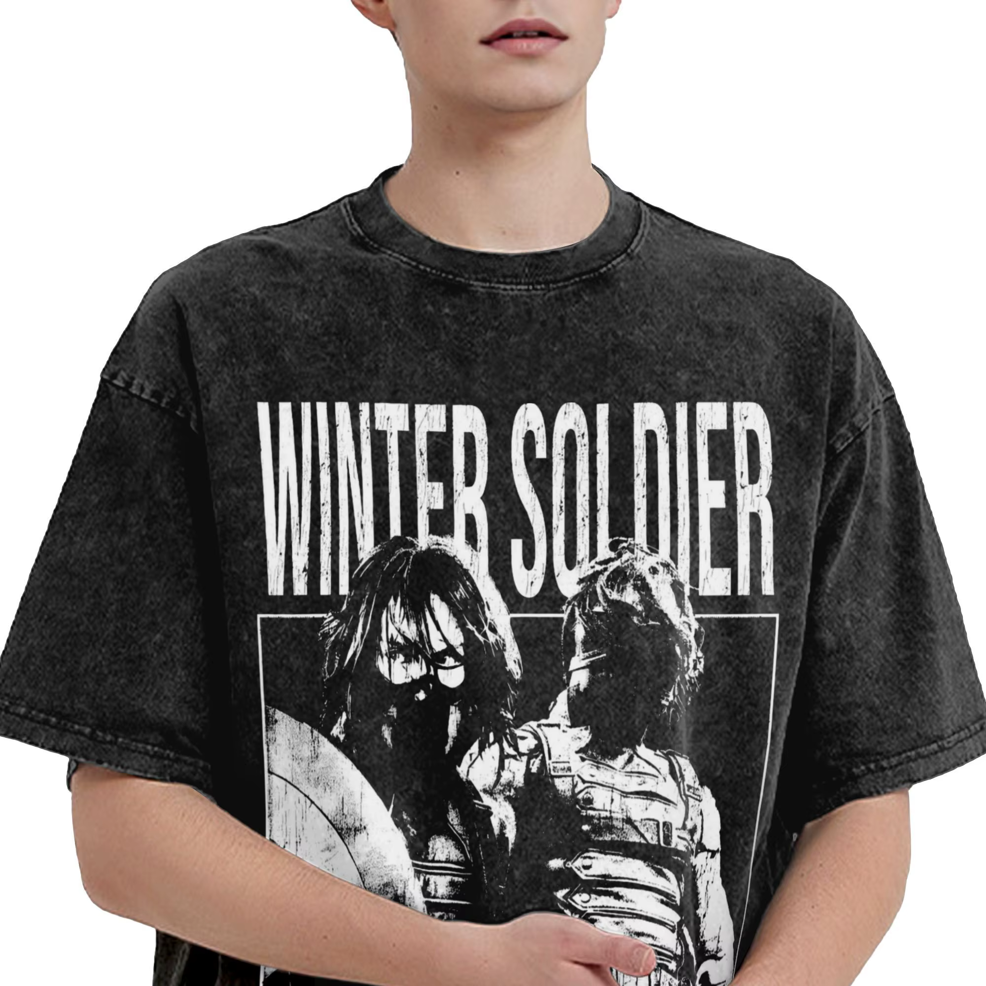 Bucky Barnes Thunderbolts soldat d'hiver Sebastian Stan lavé T-Shirts Streetwear Hip Hop