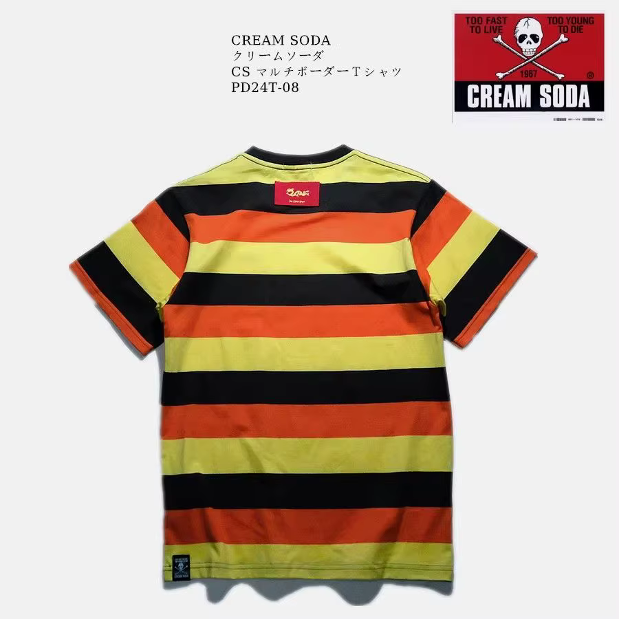 CREAM SODA T-shirt rétro à manches courtes coloré par KING ROCK'N'ROLL