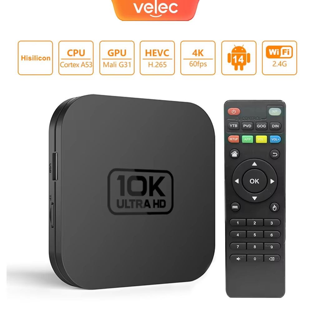 Boîtier TV intelligent Velec Android 14