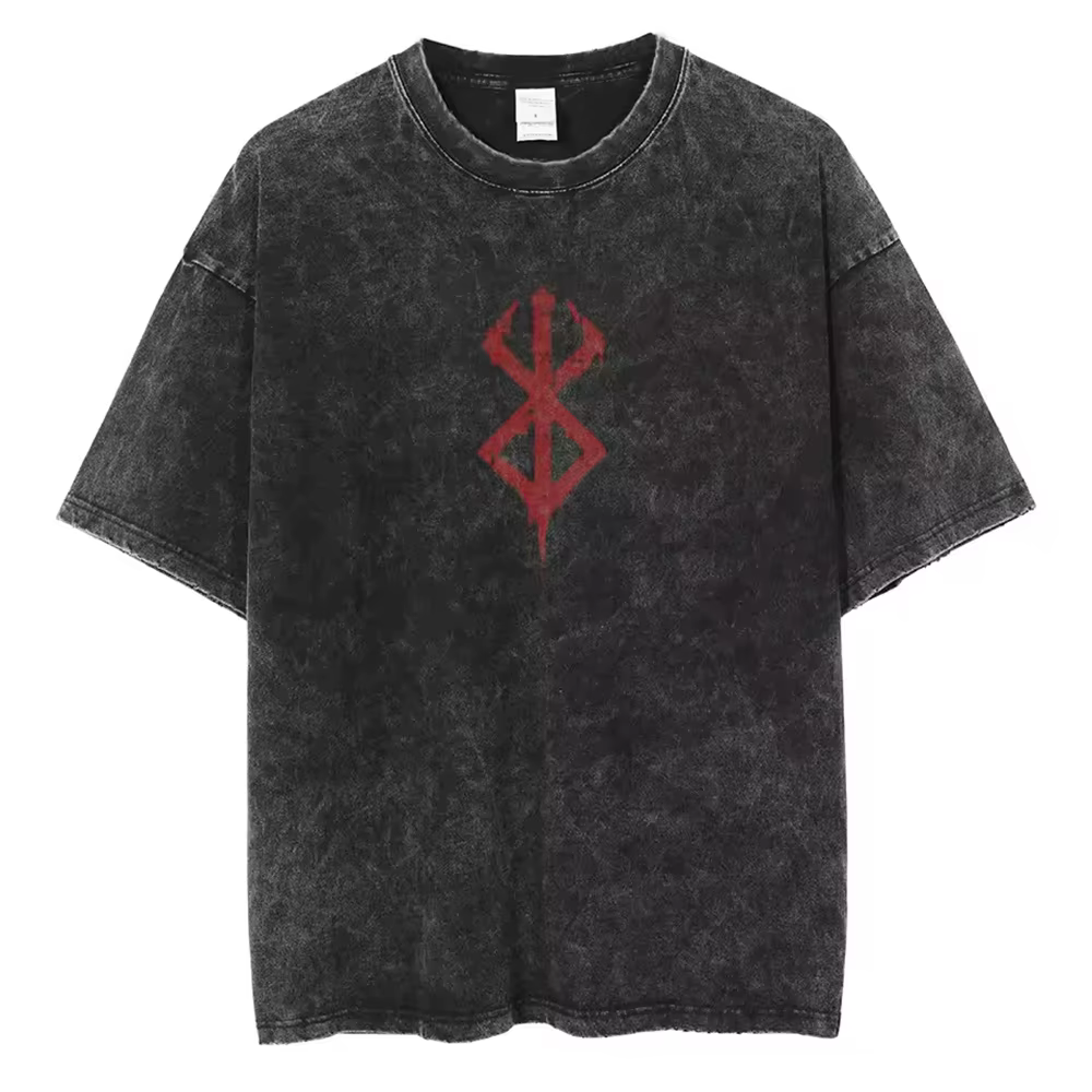 T-shirt Berserk Anime délavé pour homme