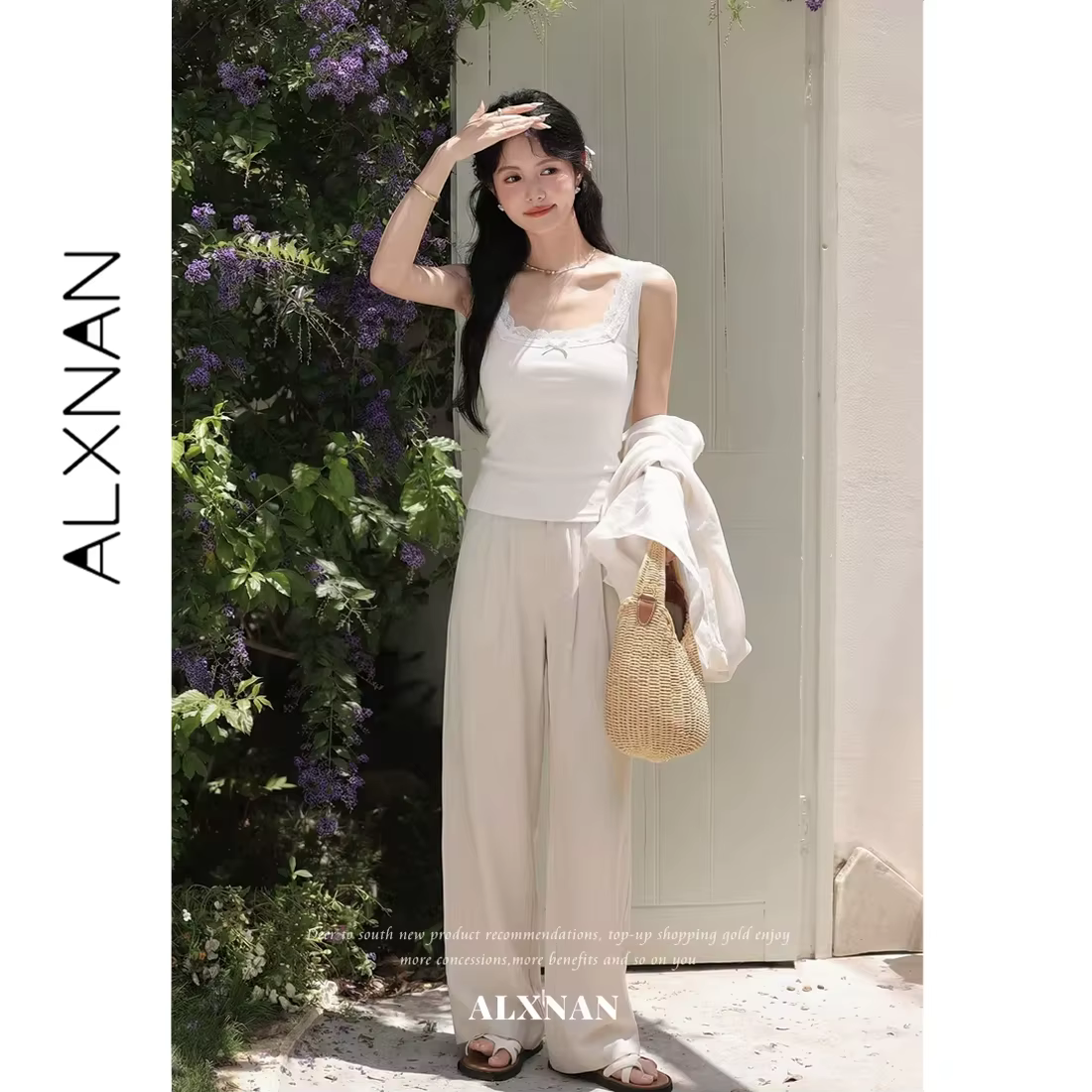 ALXNAN – débardeur en dentelle noire pour femmes