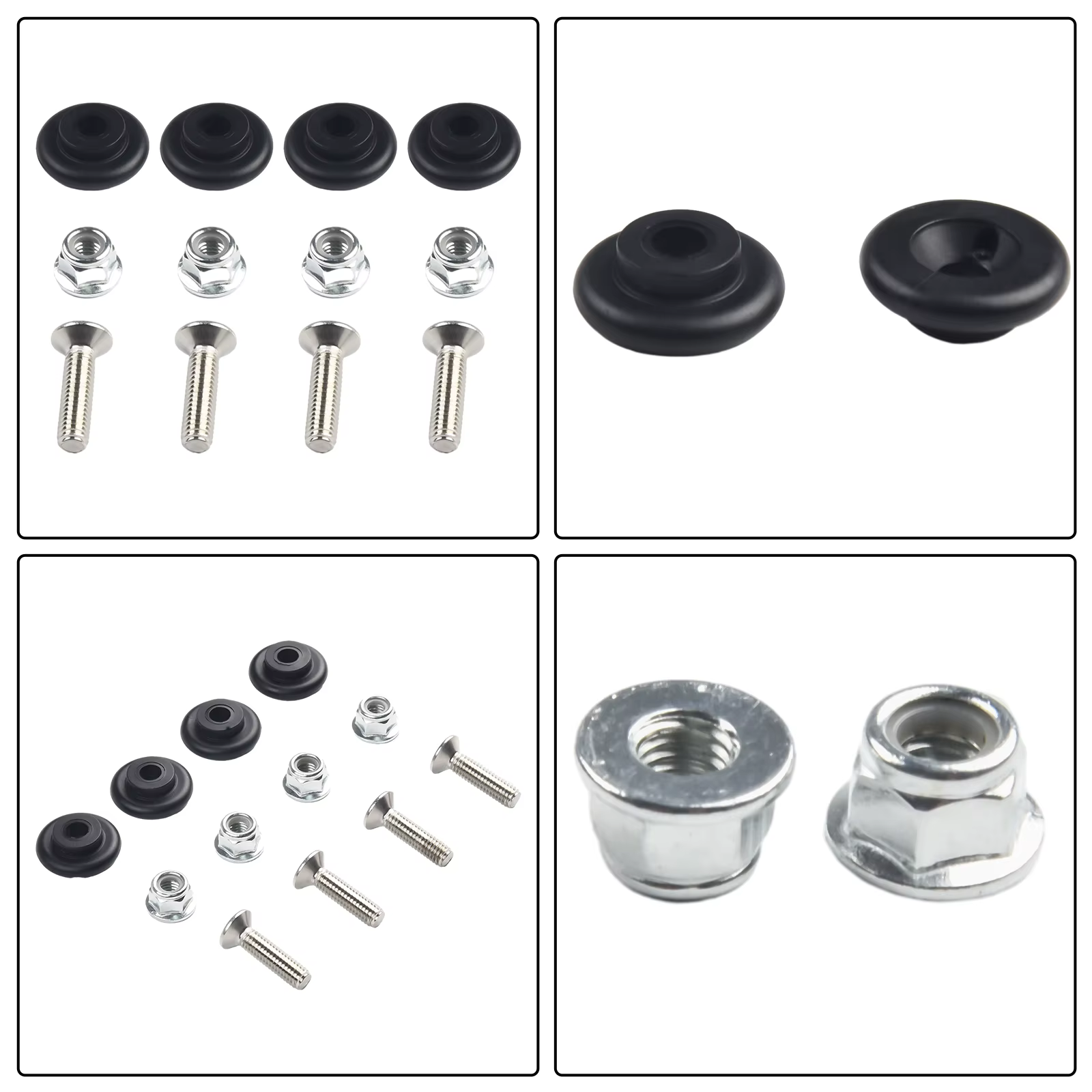 Boîte de rangement pour bagages arrière de moto, plaque de base, coussretours de douille, casque, coffre, moteur, 12 pièces, 4 ensembles