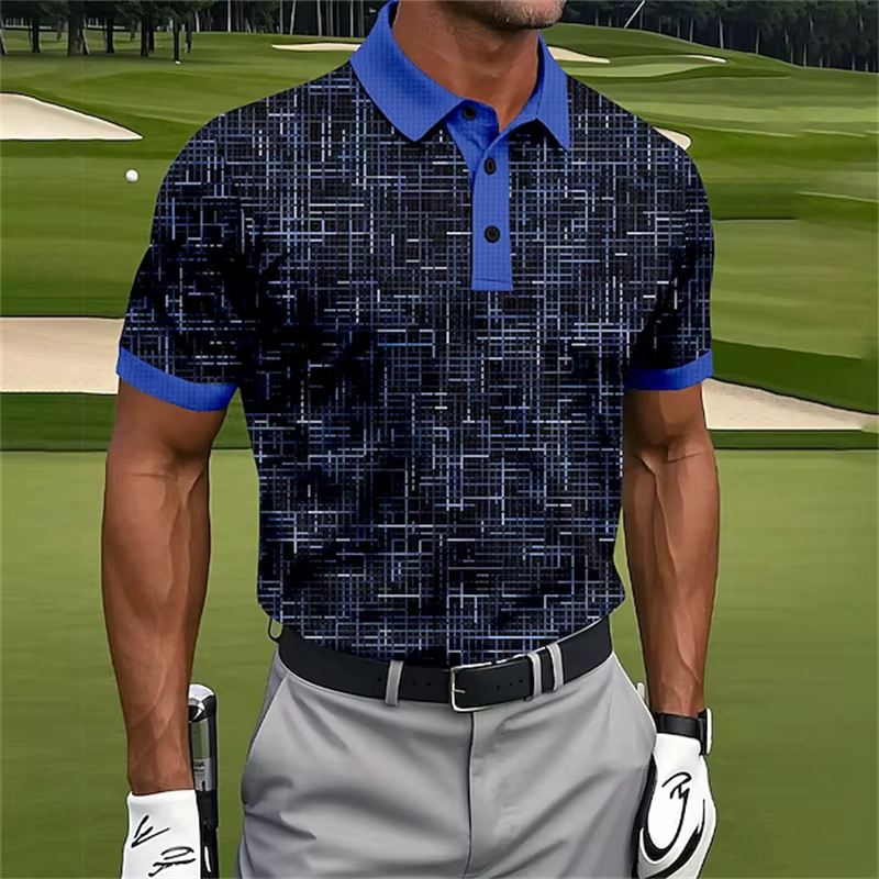 2025 nouveaux polos pour hommes 3d rayure imprimé vêtements