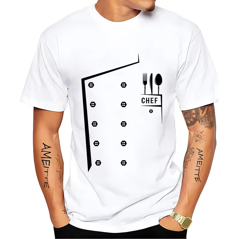 Drôle Chef t-shirt hommes à manches courtes cuisinier