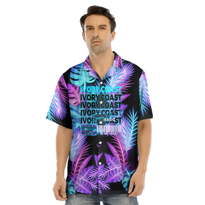 Chemise hawaïenne à manches courtes pour hommes