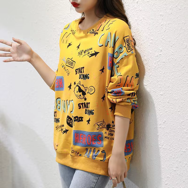 Vêtements mignon femme T-shirt haut jaune pour femmes graphique Kawaii