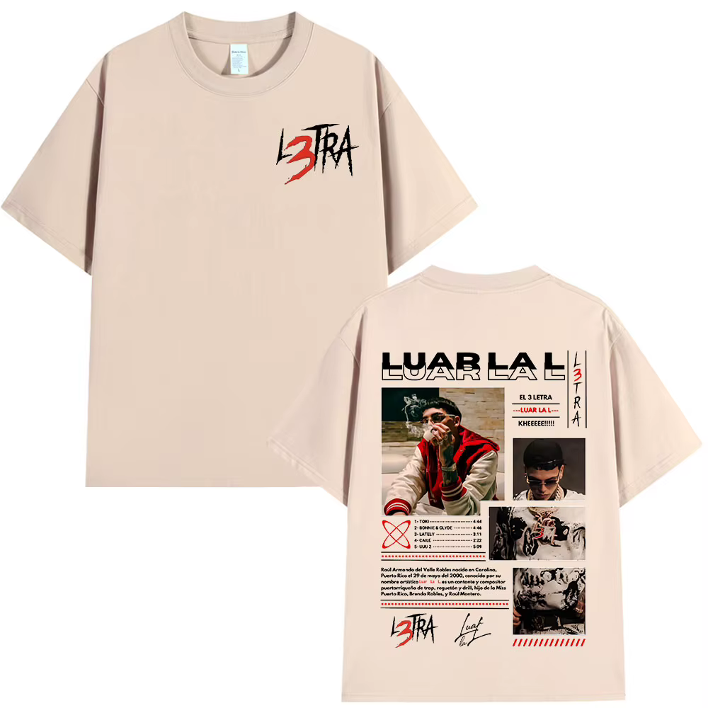Rappeur Moonlight La L Album de musique L3TRA T-shirts hommes femmes Hip Hop mode manches courtes