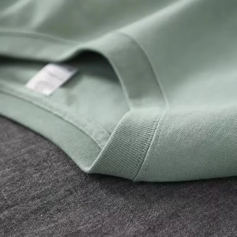 Hommes femmes vert T-shirt 280g coton à manches courtes haut coréen