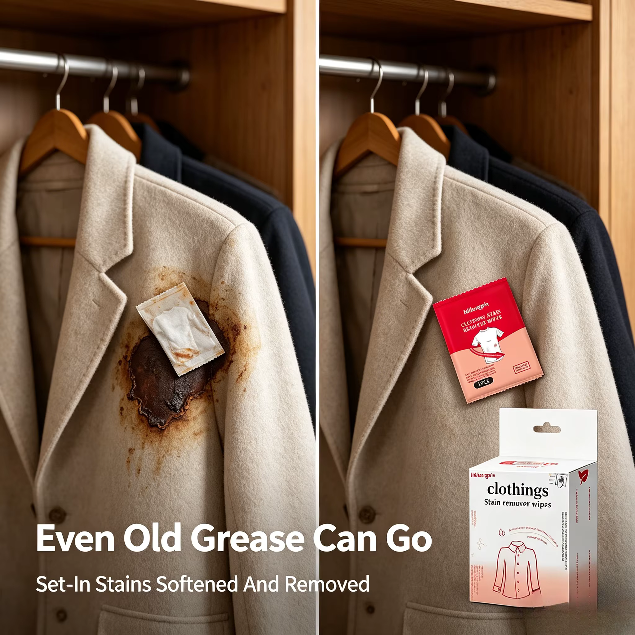 Lingettes détachantes pour vêtements