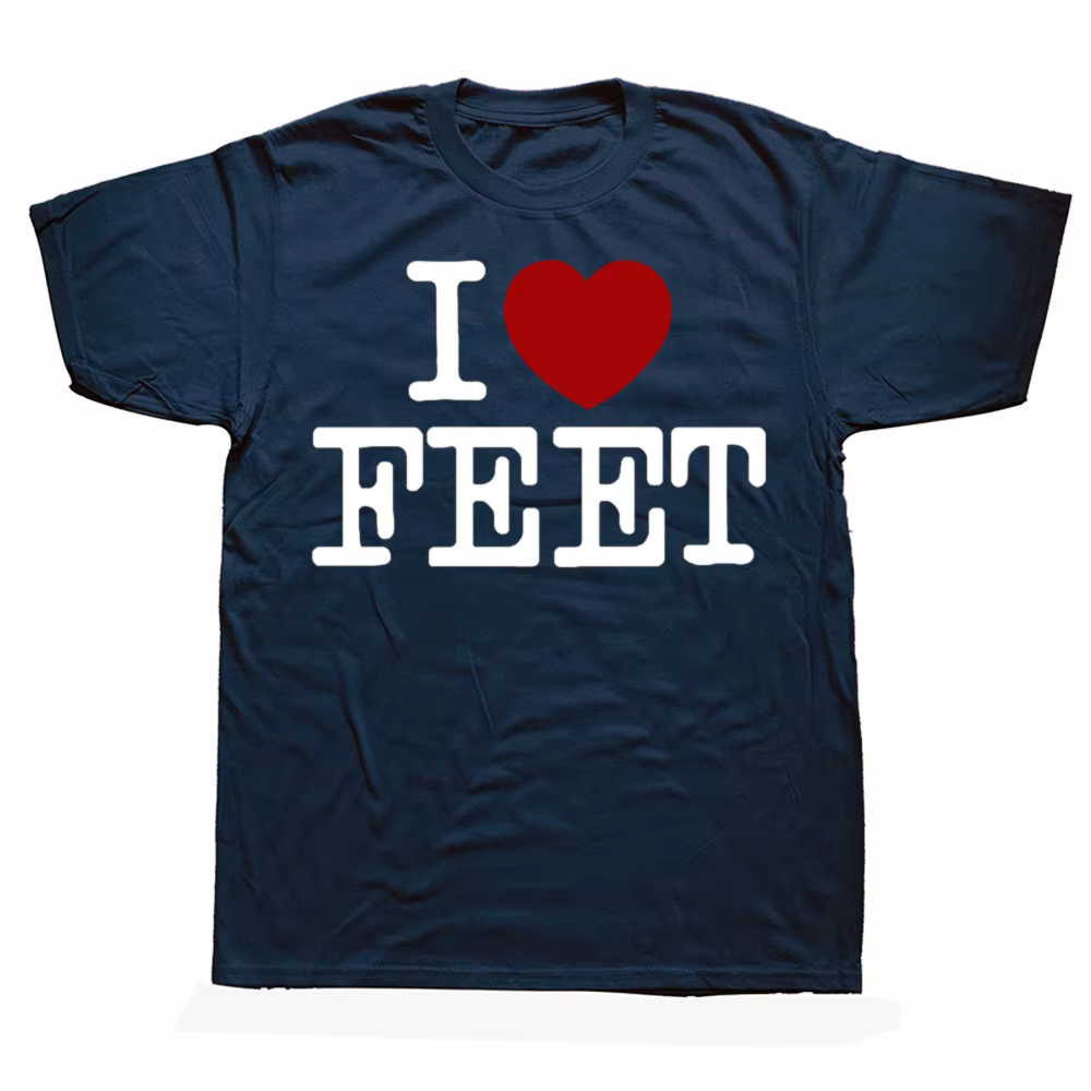 Drôle j'aime les pieds T-shirts graphiques hommes femmes mode t-shirt style décontracté 100% coton ample surdimensionné