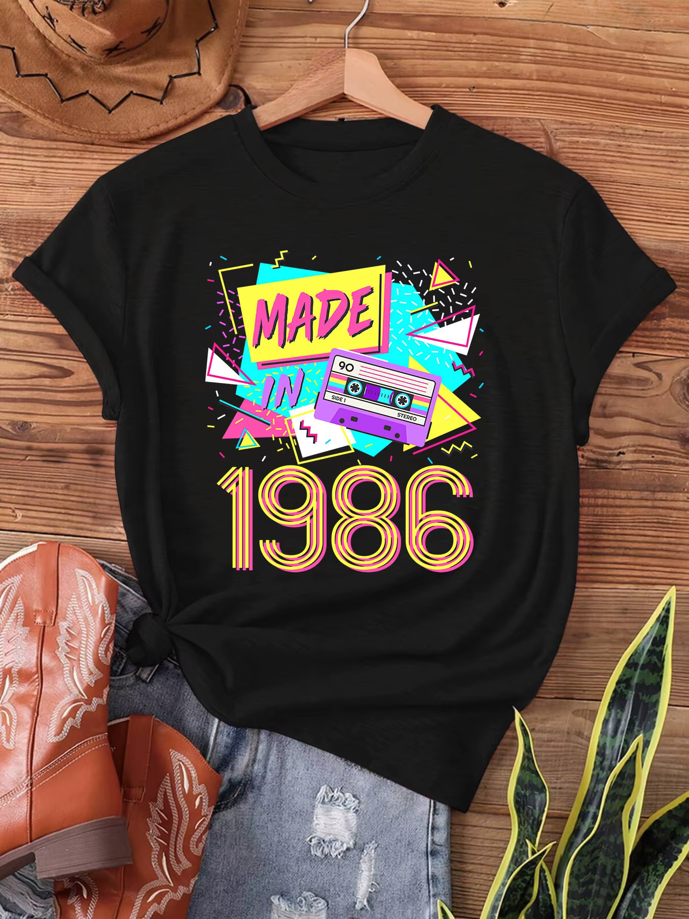 T-Shirt Vintage fabriqué en 1986 pour femmes et hommes
