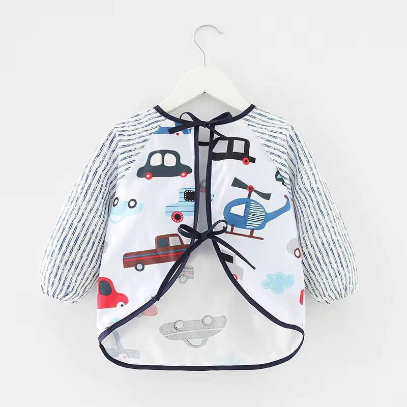 Bavoirs pour bébés enfants en bas âge écharpe à manches longues imperméable Art Smock bavoir d'alimentation tablier