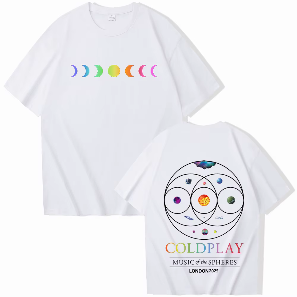 Cold-play London Tour 2025 T-shirt Harajuku col rond chemise décontractée cadeau