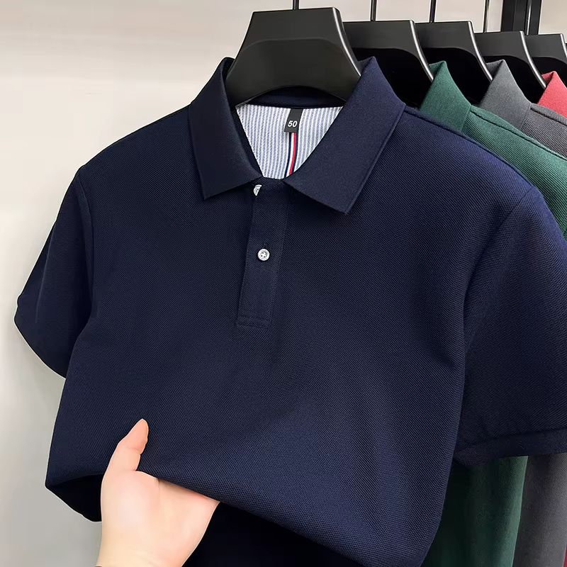 100% coton de luxe chemise polo à manches courtes pour hommes nouveau classique simple couleur solide confort été respirant casual business T-shirt