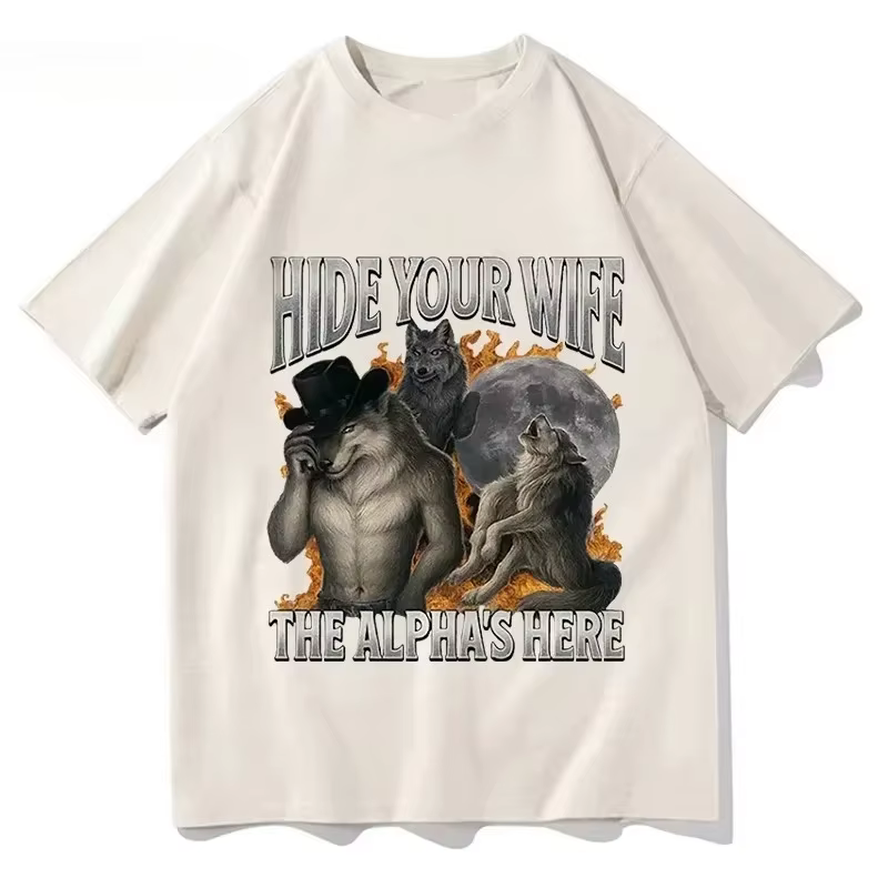 Cachez votre femme, l'alpha-lichien est en route ! T-shirt drôle avec motif de loup-garou