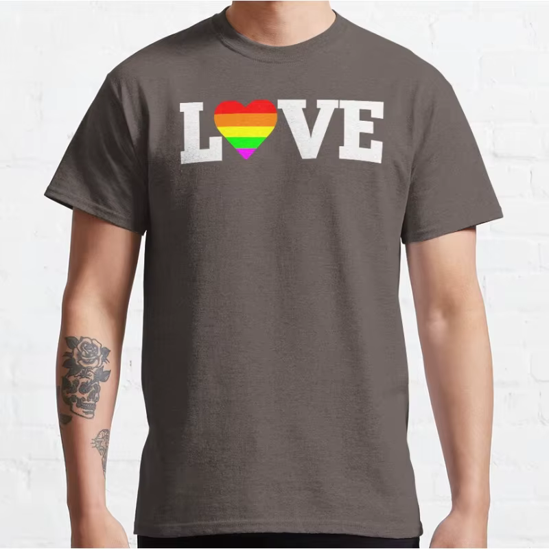 Love is Love Gay Pride mois lgbtq cadeau vêtements à manches courtes col rond T-shirt pour hommes grande taille hauts pour adultes S-6xl