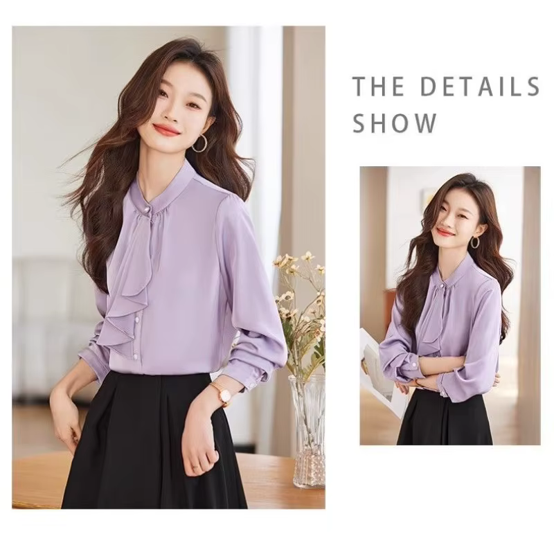 Chemise Streamer française élégante à manches longues