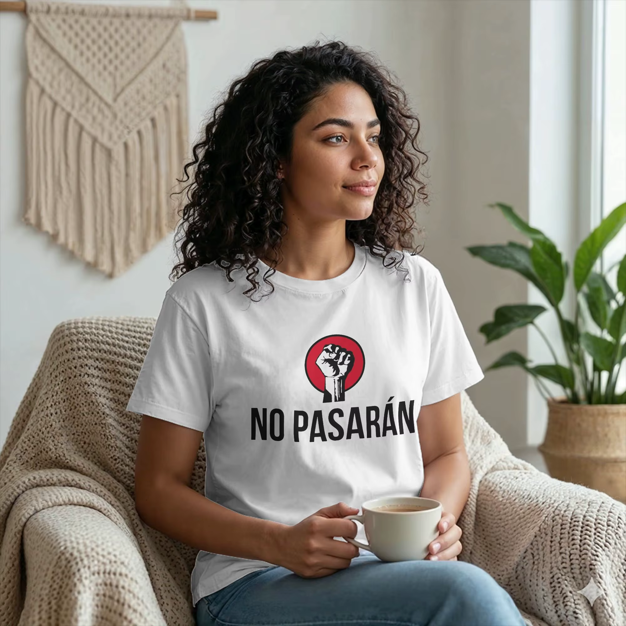 T-shirts amusants No Pasaran Antifascista Resist 2026 pour hommes