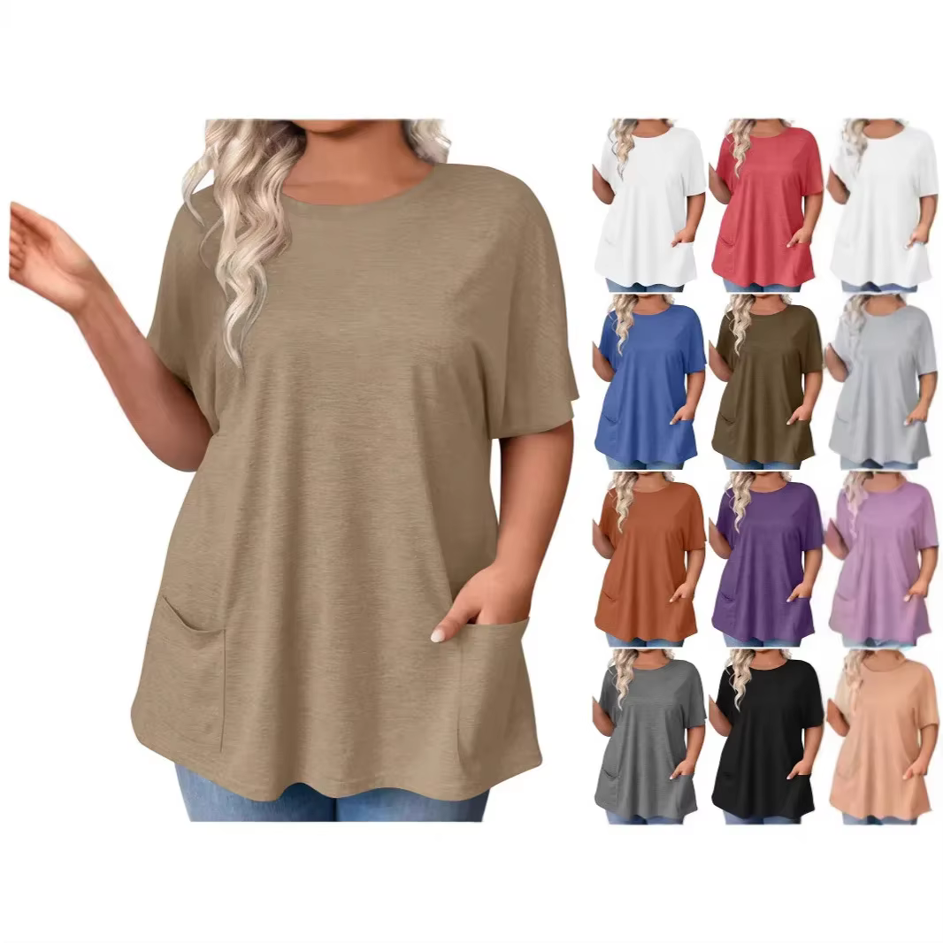 T-shirt ample décontracté à manches courtes pour femmes