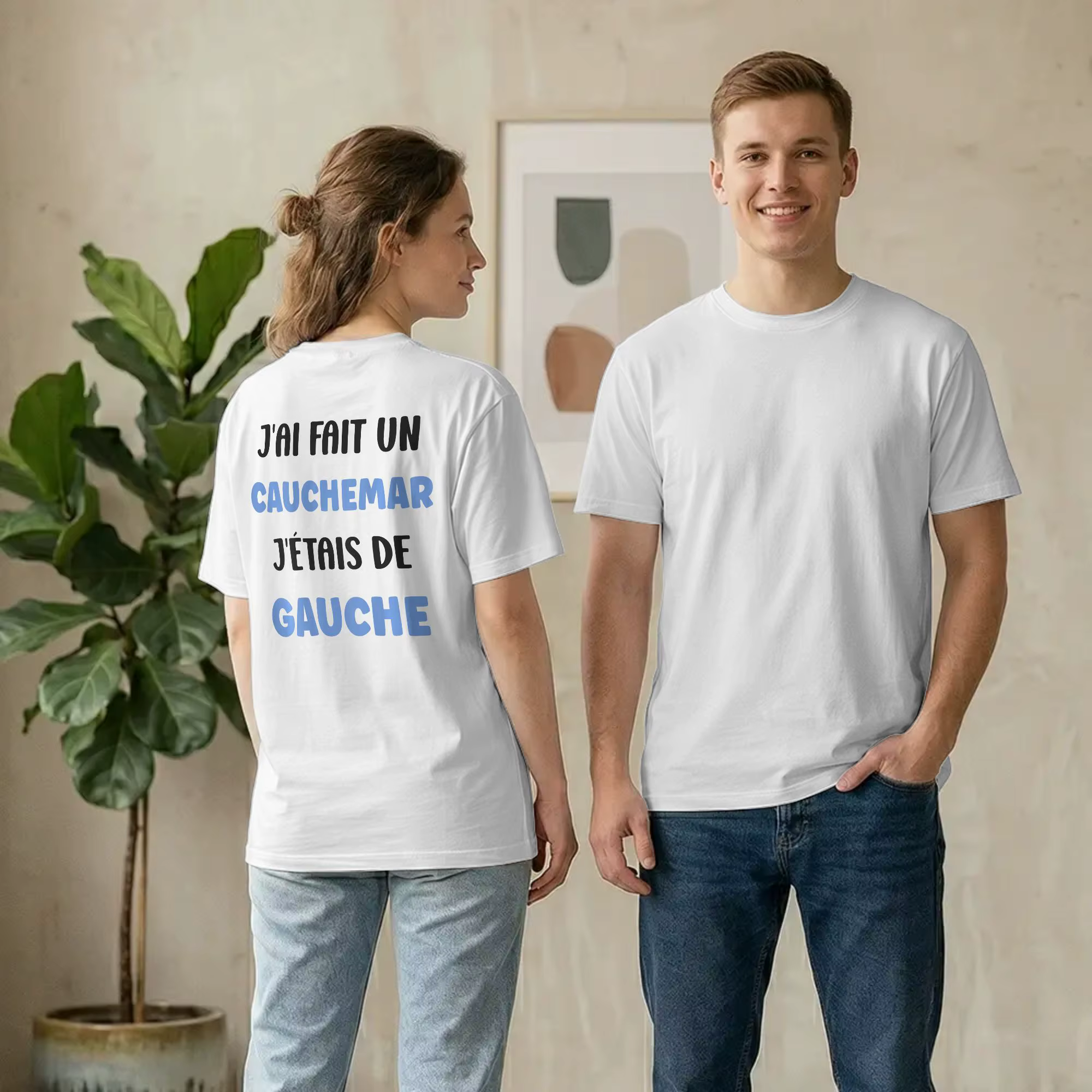 T-shirts humoristiques pour hommes avec impression au dos « I Have Made A Nightmare I Was Left » – France – 100 % coton – Col rond – Merch imprimé