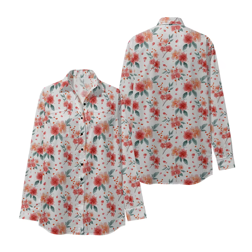 Chemise Chic à imprimé Floral noir pour femmes