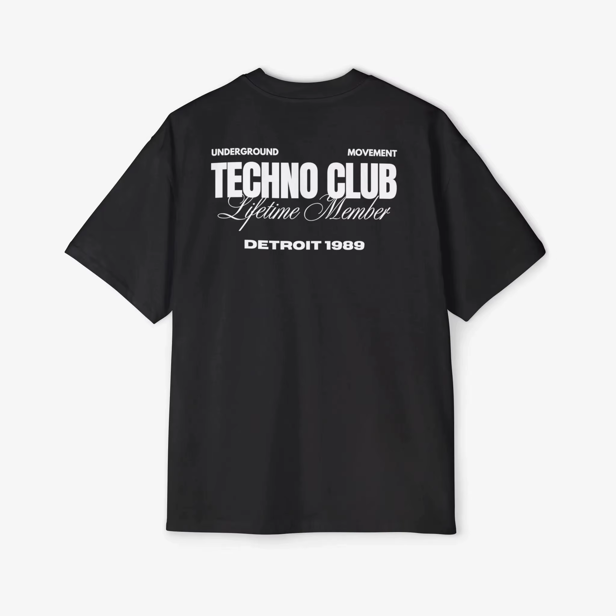 Detroit Techno T-Shirt surdimensionné: Festival de musique Rave Wear vêtements graphique chemise à manches courtes unisexe hommes femmes toutes saisons