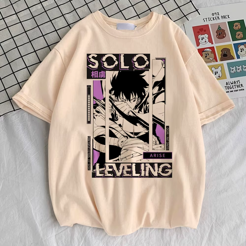Solo nivellement chemise femmes esthétique graphique université hip hop t-shirt classique années 80