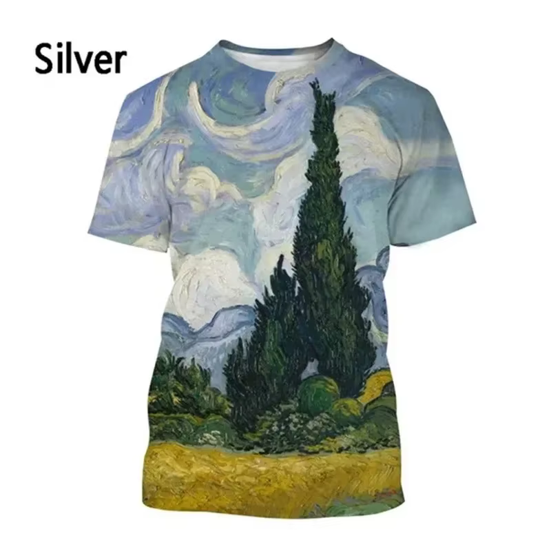 T-shirt graphique imprimé 3D pour hommes